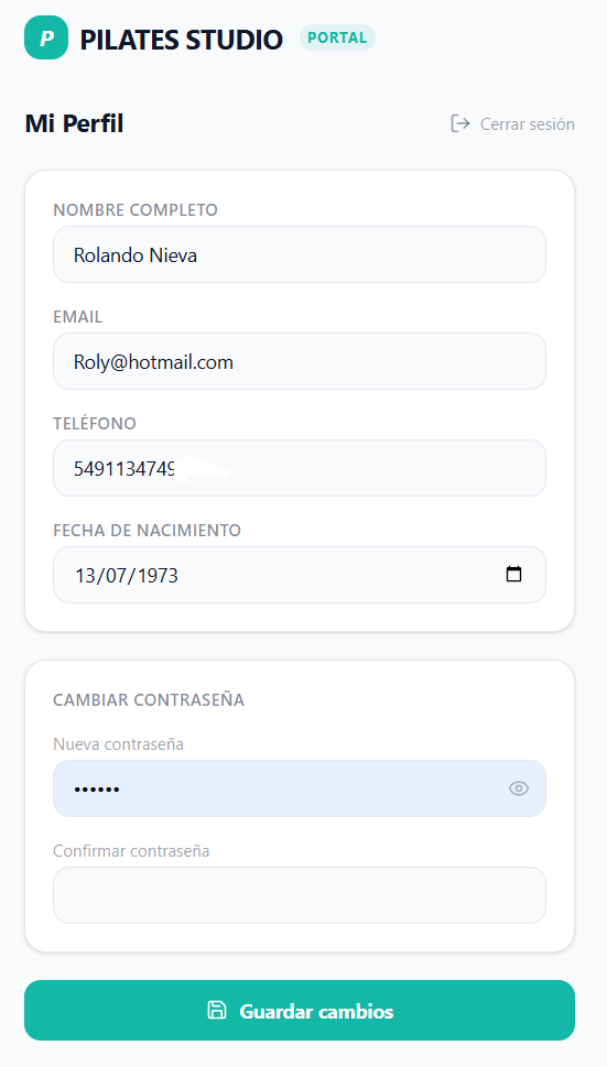 App Perfil - Control de Asistencia